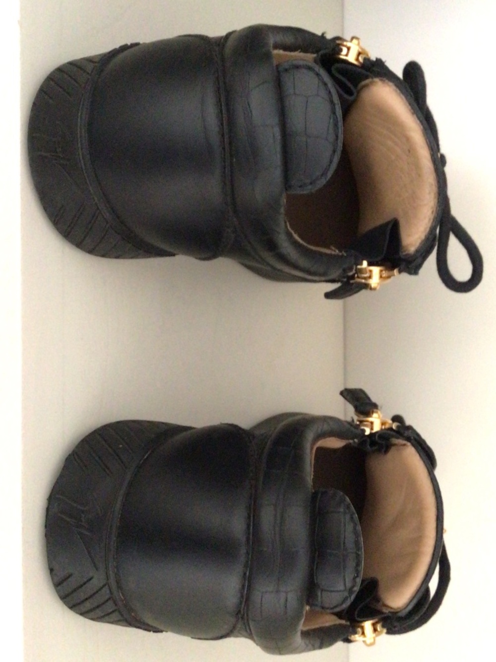Giuseppe Zanotti Black Leather Womens Tennis Shoes, Size 36 - Picture 3 of 5